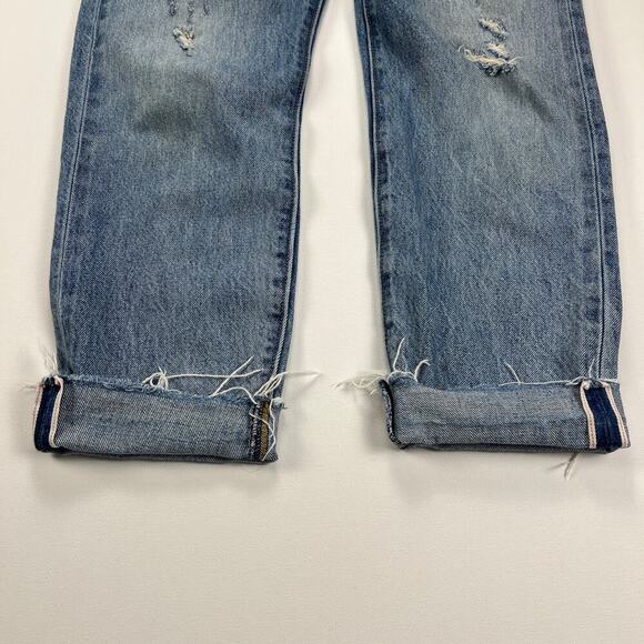 Levi's White Oak Cone Denim Selvedge Women's Button Fly Raw Hem Jeans Size 27 - Picture 12 of 13